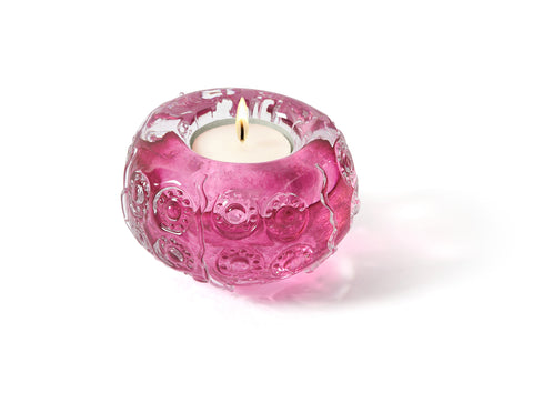 Candleholder: Glass Tealights Pink