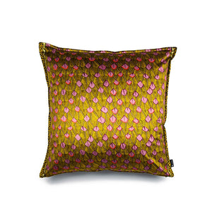 Cushion Cover Feather Chartreuse Velvet
