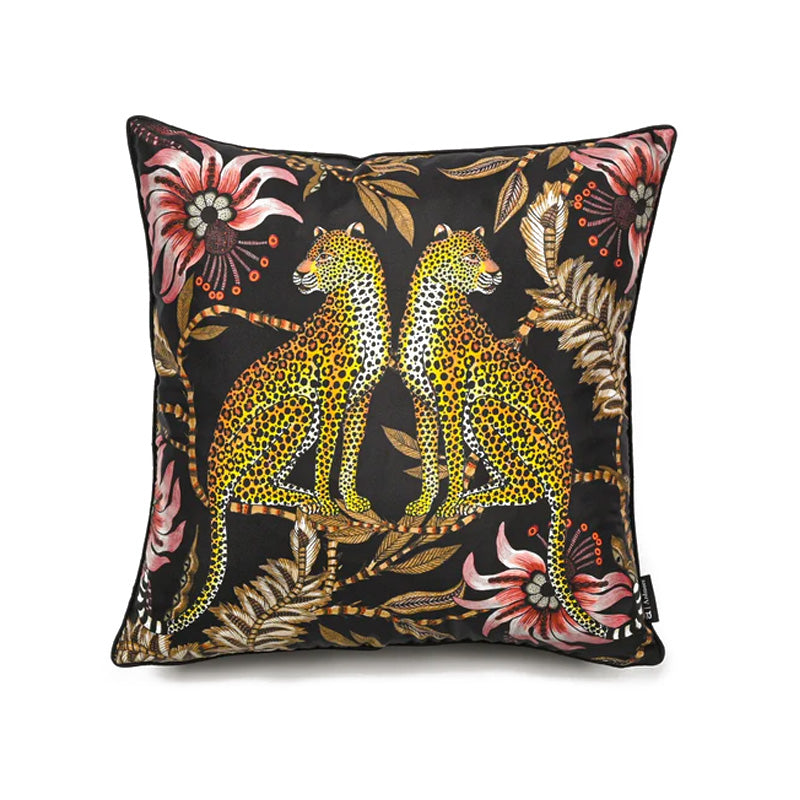 Cushion Cover Lovebird Leopard Night Cotton