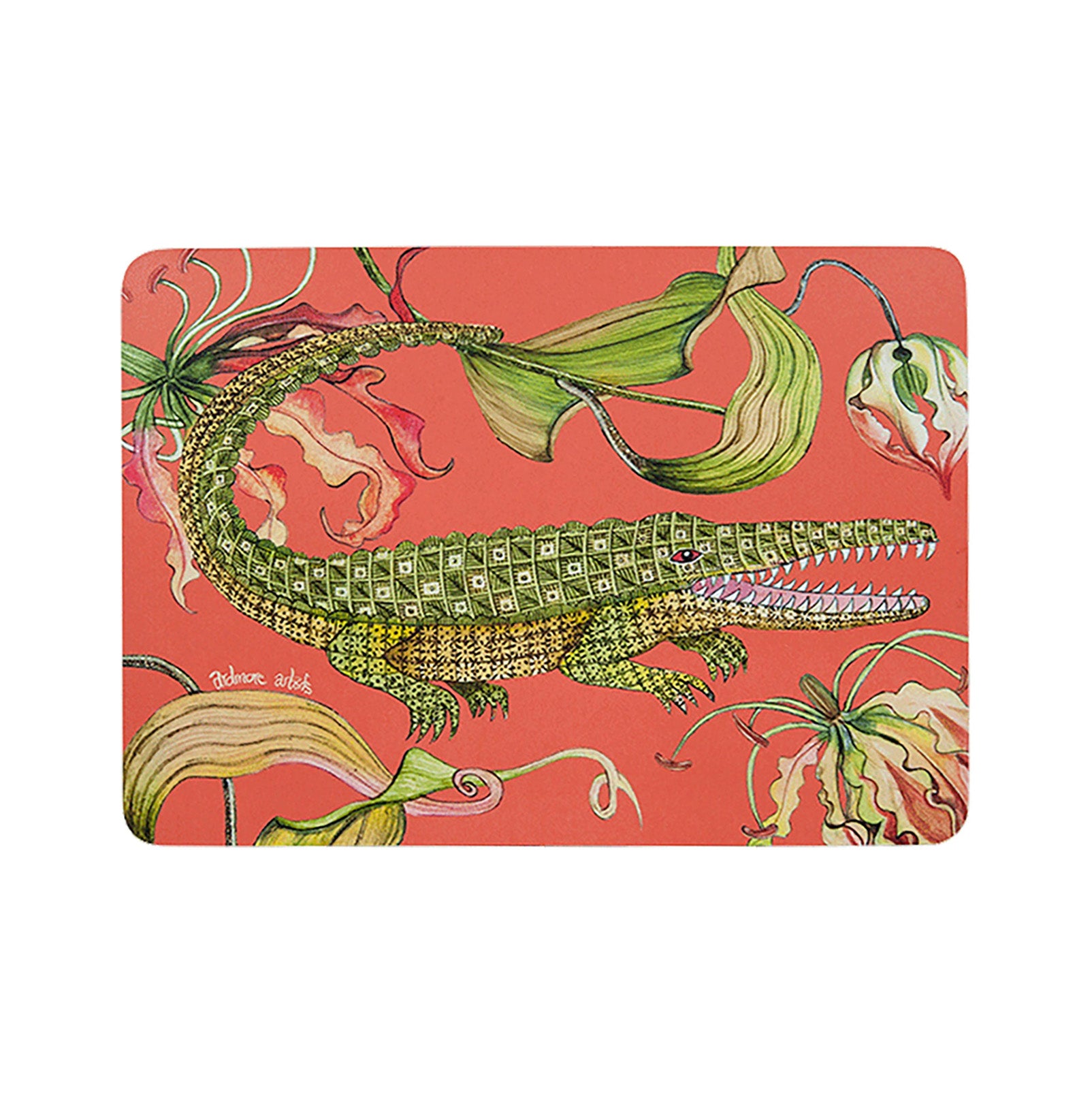 Placemat Flame Lily Crocodile Placemat Coral