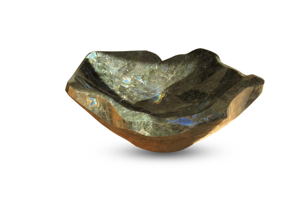 Round Labradorite dish