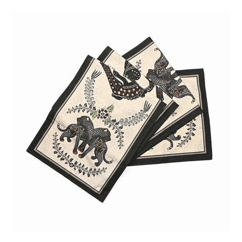 Table runner Royal Leopard Charcoal Natural