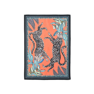 Tea Towel Cheeta Kings Coral