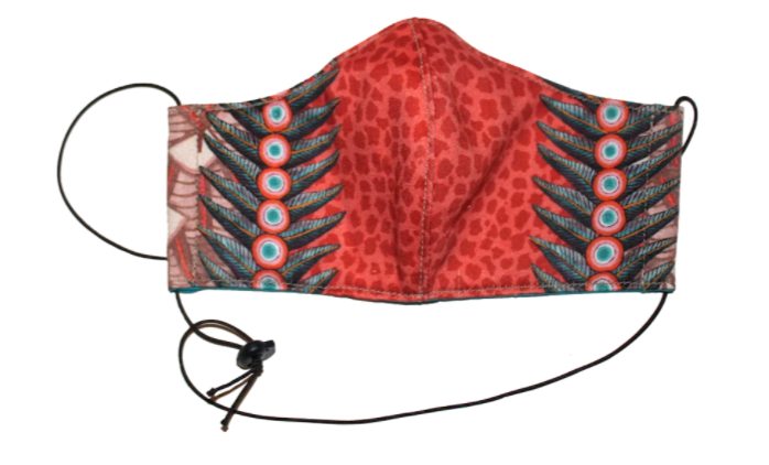 Face Mask Feather Coral